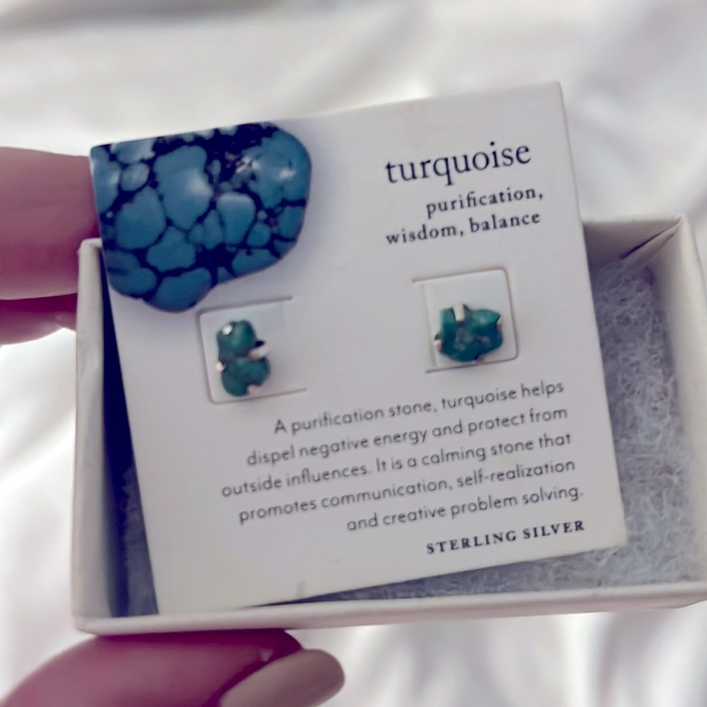 Turquoise sterling silver earrings Luna Norte